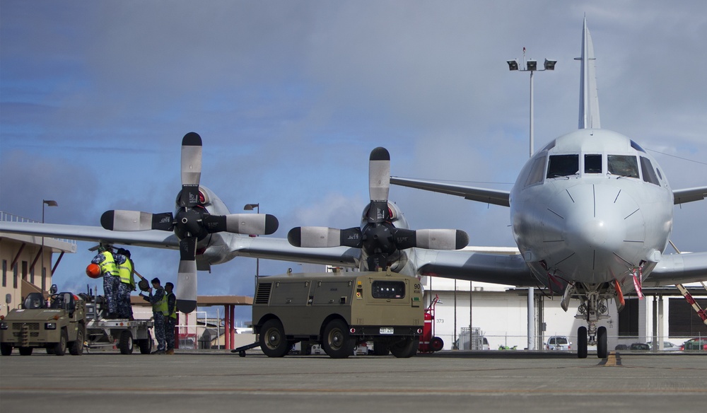 P-3 Orion Harpoon missile loading