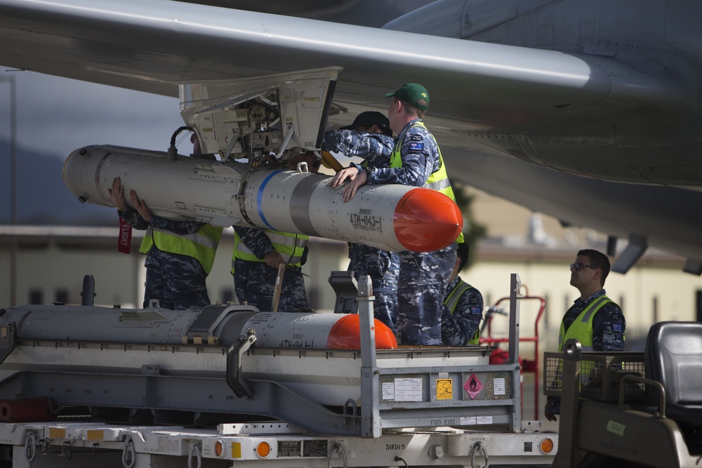 P-3 Orion Harpoon missile loading