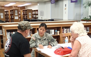 Nurse provides information for continuing care during IRT event.