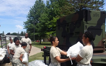 Service members pack up the Greater Chenango Cares event in Norwich, N.Y.
