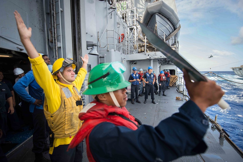 USS Mobile Bay (CG 53) Conducts Replenishment-at-Sea