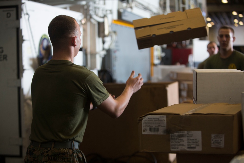 USS Wasp Performs Replenishment At Sea