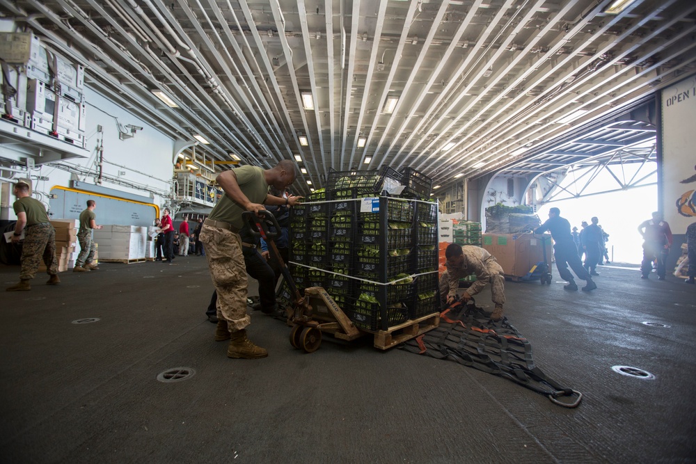 USS Wasp Performs Replenishment At Sea