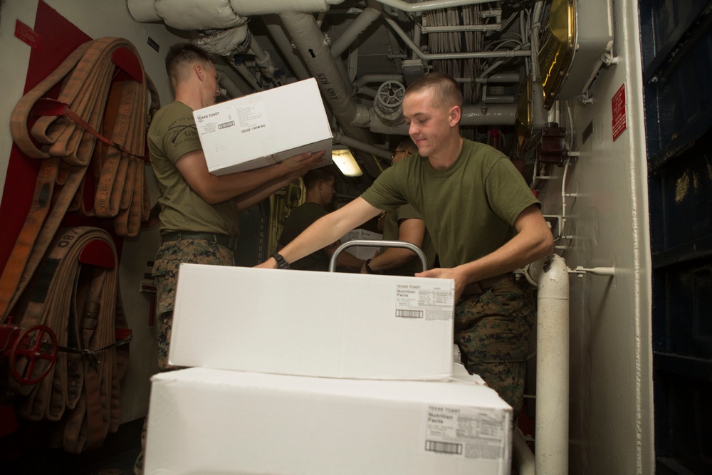 USS Wasp Performs Replenishment At Sea