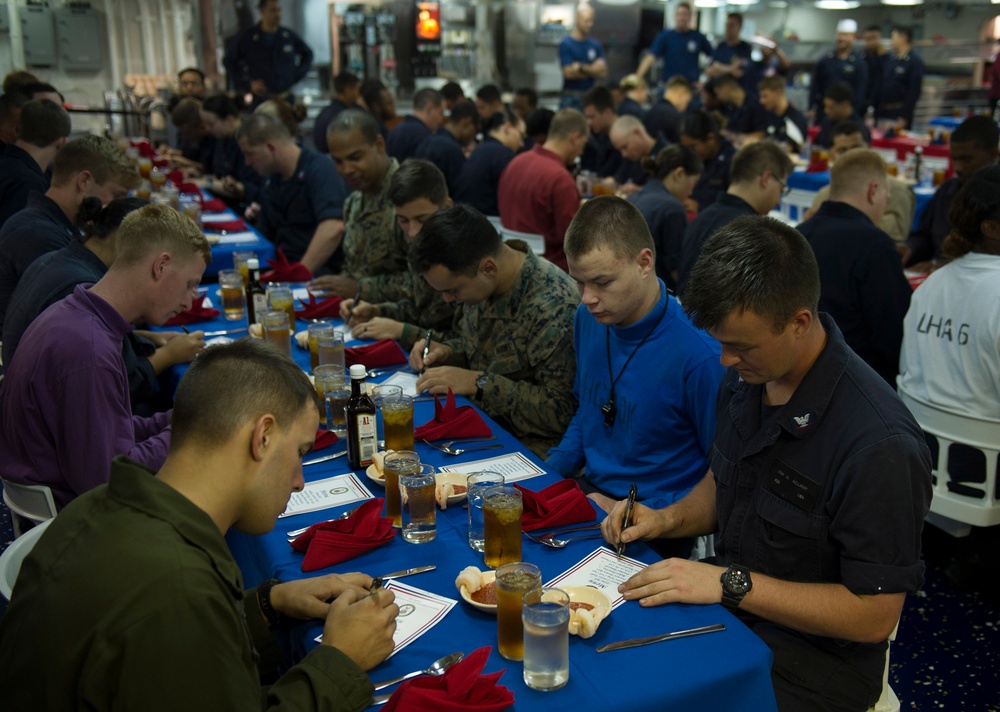 USS America celebrates July Birthdays with Special Meal