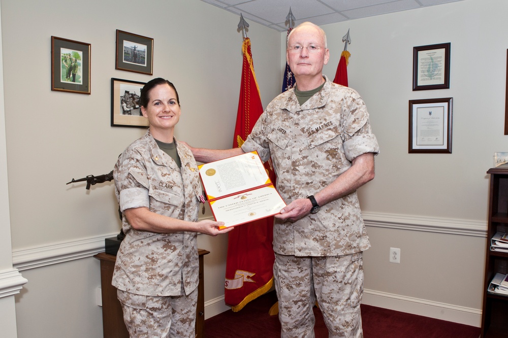 Award Ceremony for Maj. Vanessa M. Clark