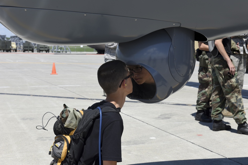 Civil Air Patrol Cadets Inspect New York Air Guard MQ-9