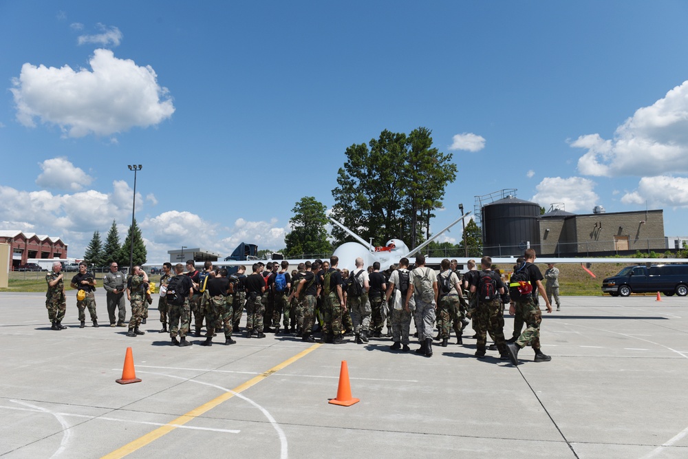Civil Air Patrol Cadets Inspect New York Air Guard MQ-9