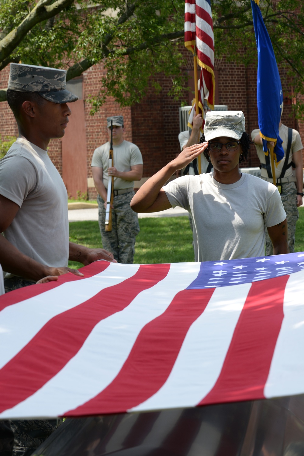 USAF Honor Guard trains Langley guardsmen