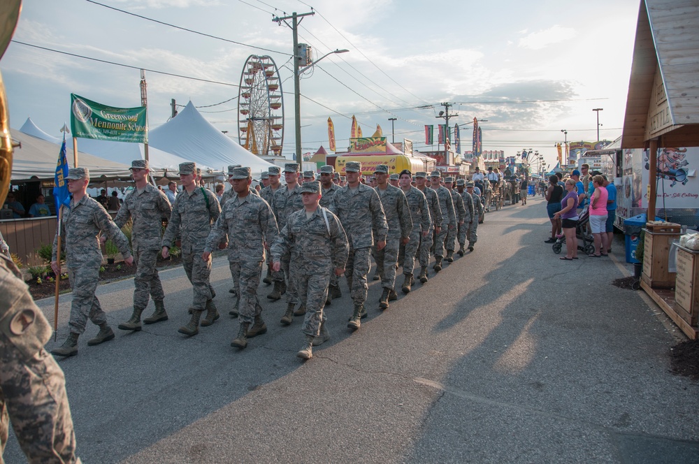 Airmen march at Delaware State Fair
