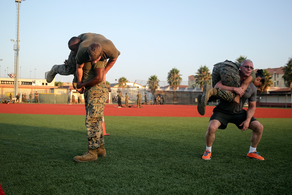 Chef Robert Irvine spends time with Marines in Italy