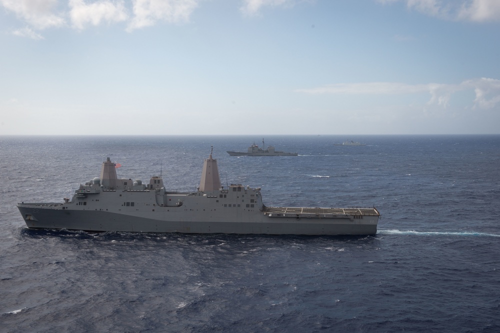 Forty Ships and Submarines Steam in Close Formation During RIMPAC