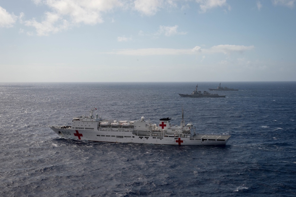 Forty Ships and Submarines Steam in Close Formation During RIMPAC