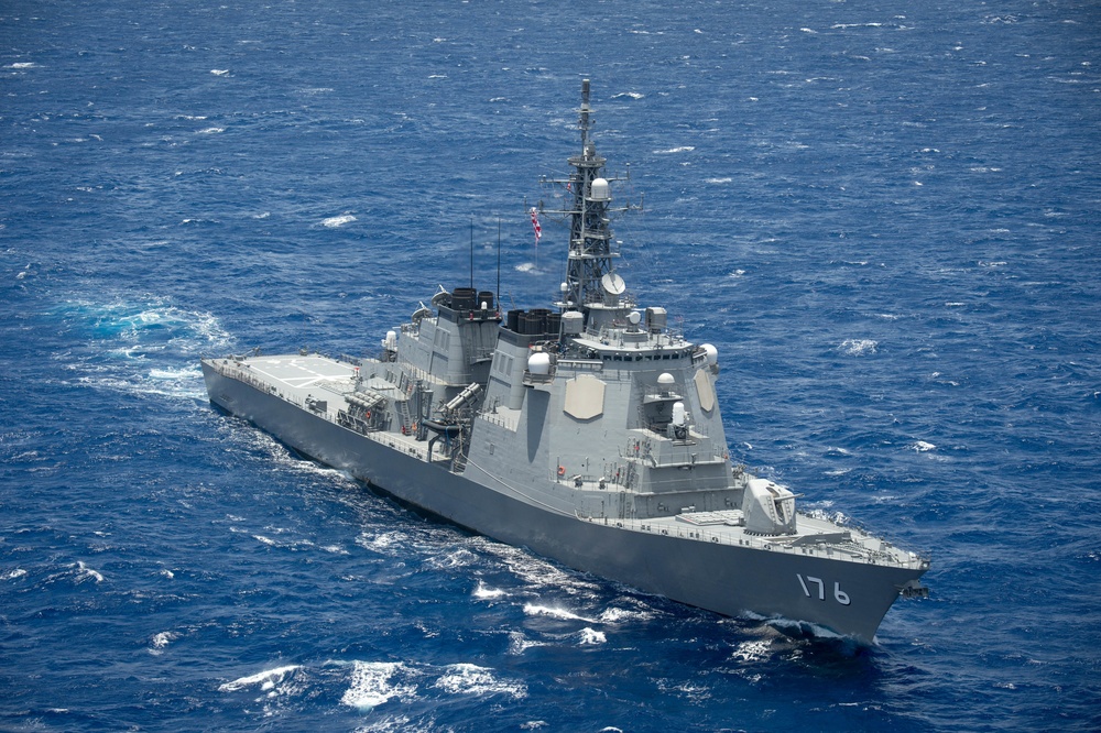 Forty Ships and Submarines Steam in Close Formation During RIMPAC - JS Chokai (DDG 176)