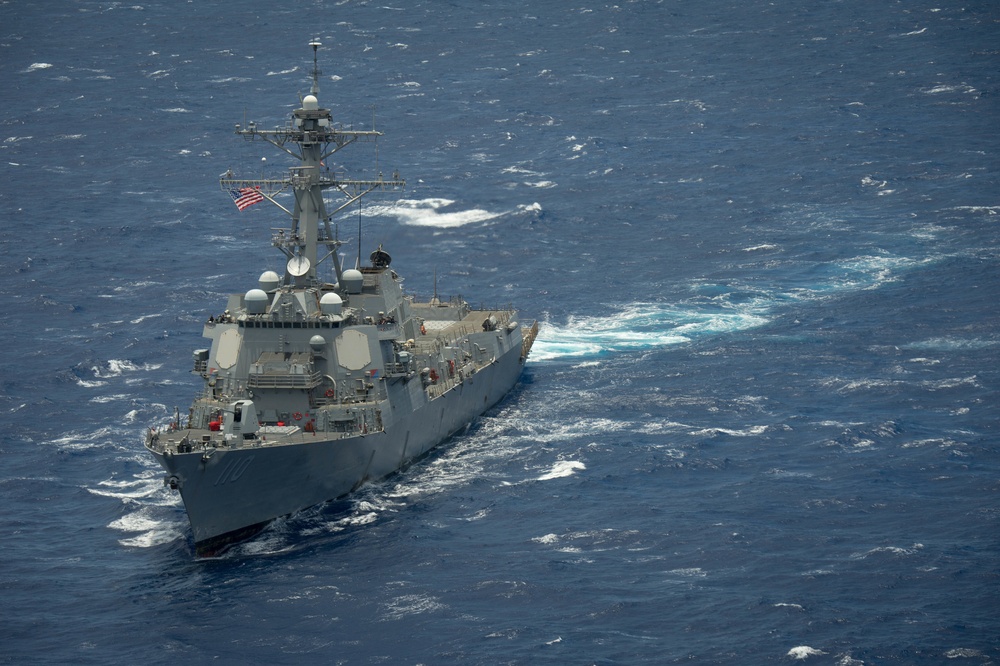 Forty Ships and Submarines Steam in Close Formation During RIMPAC - USS William P. Lawrence (DDG 110)