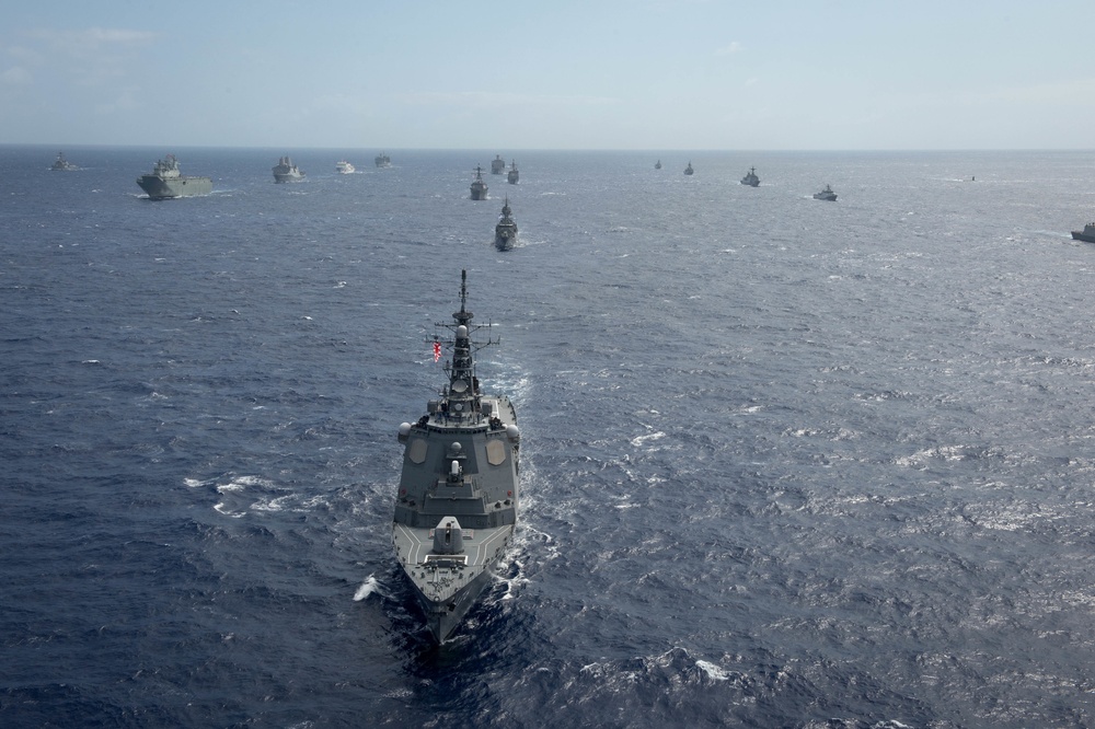 Forty Ships and Submarines Steam in Close Formation During RIMPAC - JS Chokai (DDG 176)