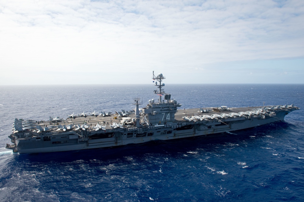 Forty Ships and Submarines Steam in Close Formation During RIMPAC - USS John C. Stennis (CVN 74)