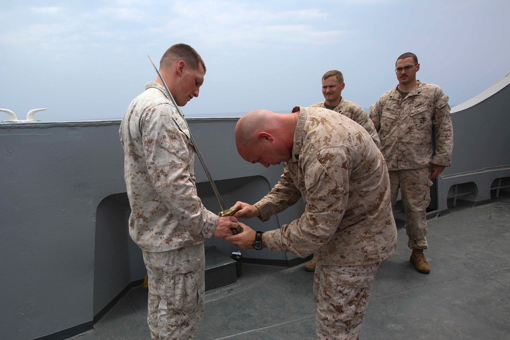 22nd MEU Marines, USS San Antonio Sailor train together in Corporals Course