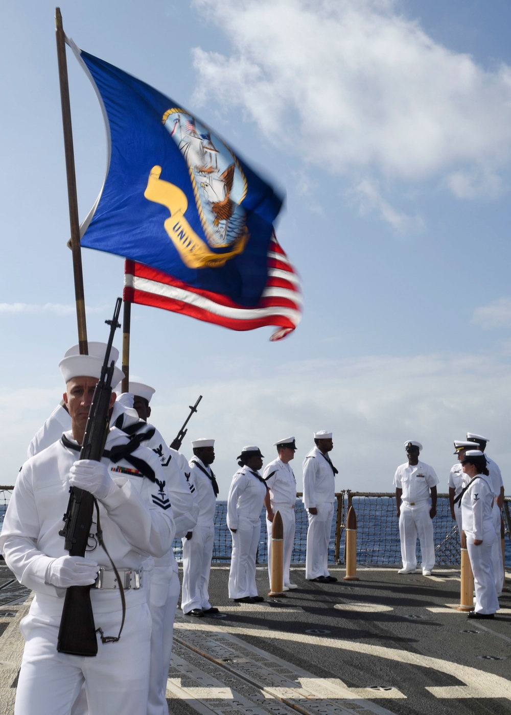 USS Pinckney conducts a Burial at Sea during RIMPAC 16
