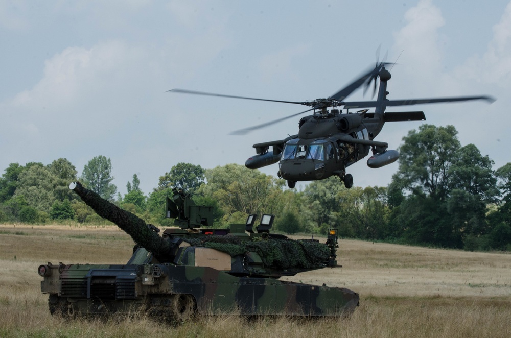 Blackhawk Over an Abrams