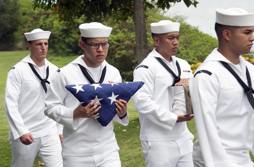 Ash Interment Ceremony of Pearl Harbor Survivor Held at National Memorial Cemetery of the Pacific