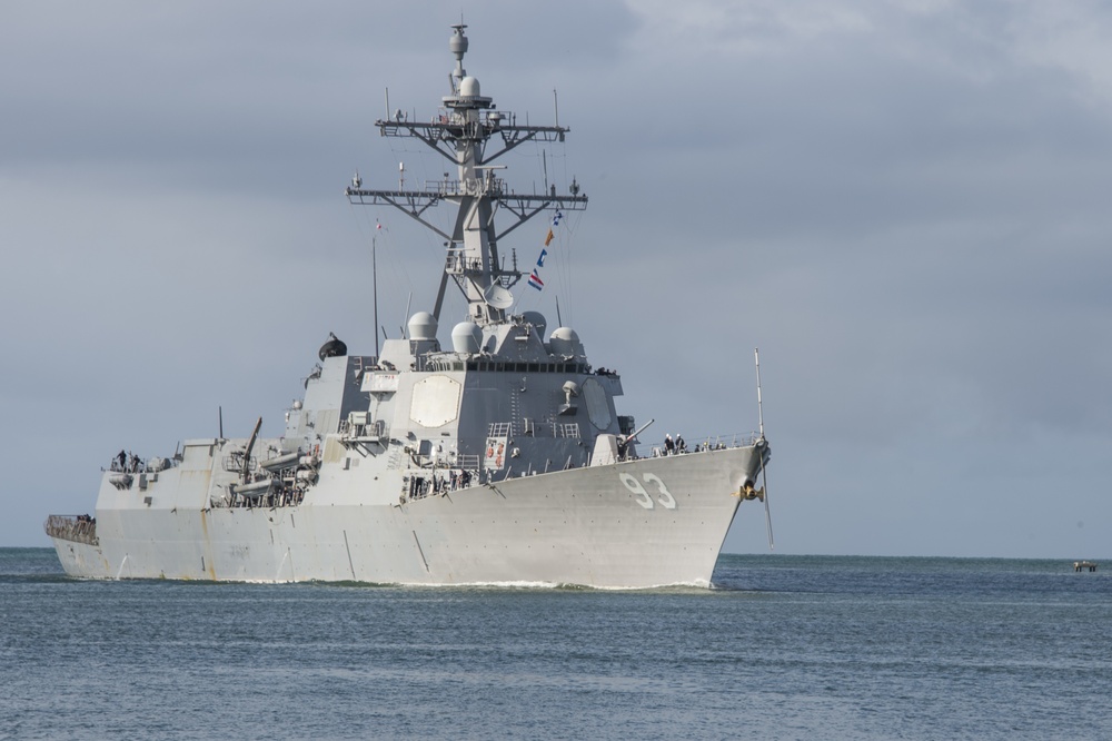 Guided-Missile Destroyer USS Chung-Hoon (DDG 93) Arrives at Joint Base Pearl Harbor-Hickam During RIMPAC