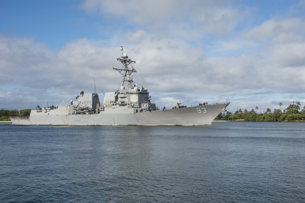 Guided-Missile Destroyer USS Chung-Hoon (DDG 93) Arrives at Joint Base Pearl Harbor-Hickam During RIMPAC