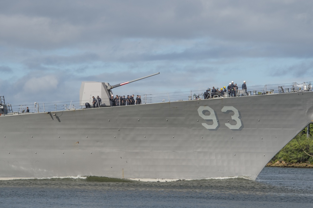 Guided-Missile Destroyer USS Chung-Hoon (DDG 93) Arrives at Joint Base Pearl Harbor-Hickam During RIMPAC