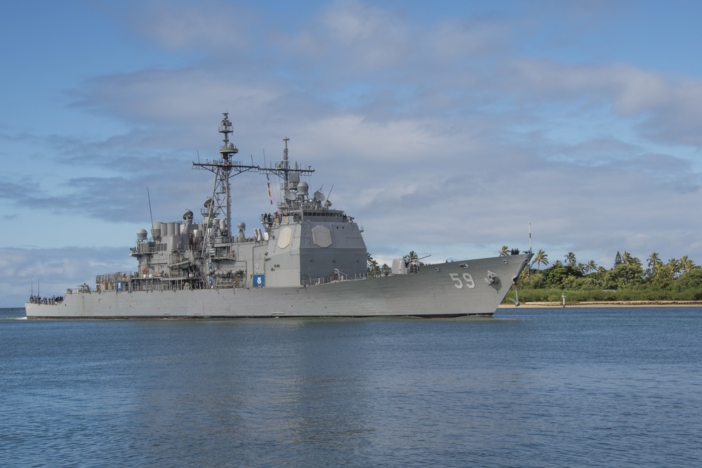 Guided-Missile Cruiser USS Princeton (CG 59) Arrives at Joint Base Pearl Harbor-Hickam During RIMPAC