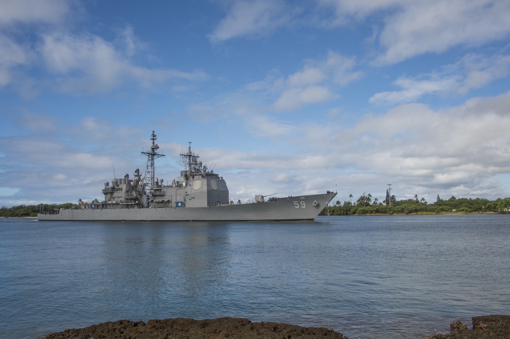 Guided-Missile Cruiser USS Princeton (CG 59) Arrives at Joint Base Pearl Harbor-Hickam During RIMPAC