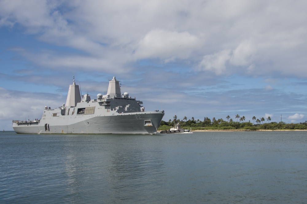 Amphibious Transport Dock Ship USS San Diego (LPD 22) Arrives at Joint Base Pearl Harbor-Hickam During RIMPAC