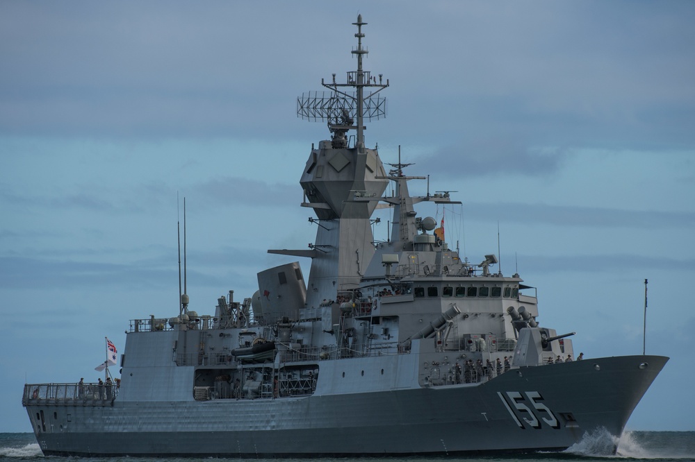 Royal Australian Navy Anzac Class Frigate HMAS Ballarat (FFH 155) Arrives at Joint Base Pearl Harbor-Hickam During RIMPAC