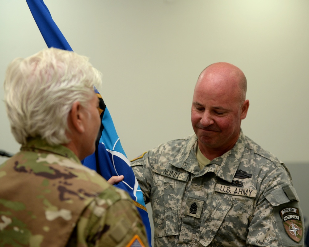 General Wilz hosts change of responsibility for NHQSa command senior enlisted leader
