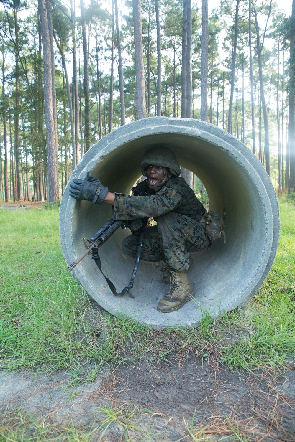 Marine recruits learn basic combat skills on Parris Island