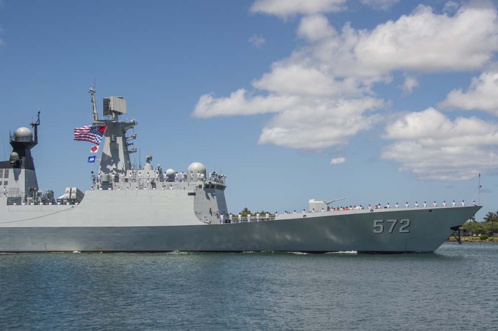 Chinese Navy Multirole Frigate Hengshui (FFG 572) Arrives at Joint Base Pearl Harbor-Hickam During RIMPAC