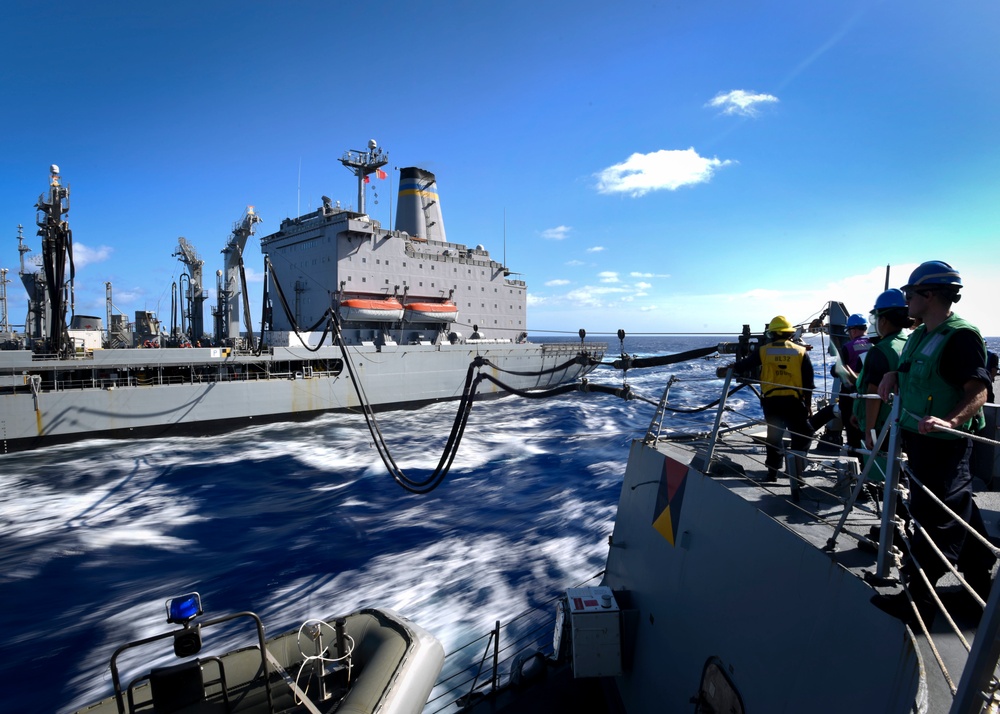 USS Shoup conducts an underway replenishment