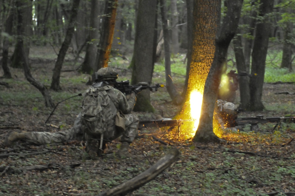 Soldiers stage patrols, attacks during training in Romania