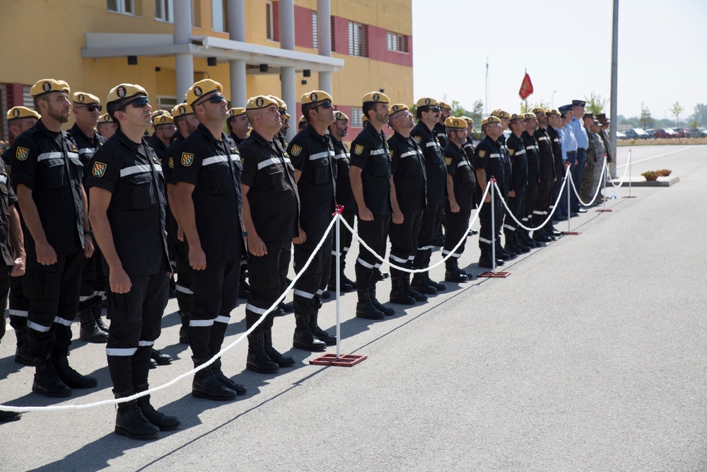 U.S. Marines participate in Spanish memorial parade