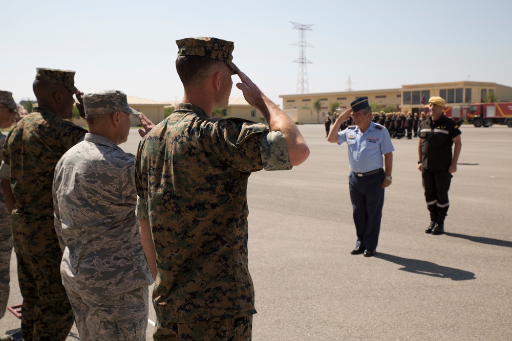 U.S. Marines participate in Spanish memorial parade