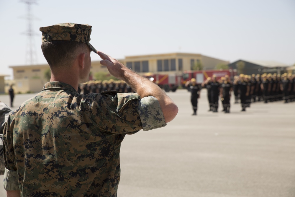 U.S. Marines participate in Spanish memorial parade