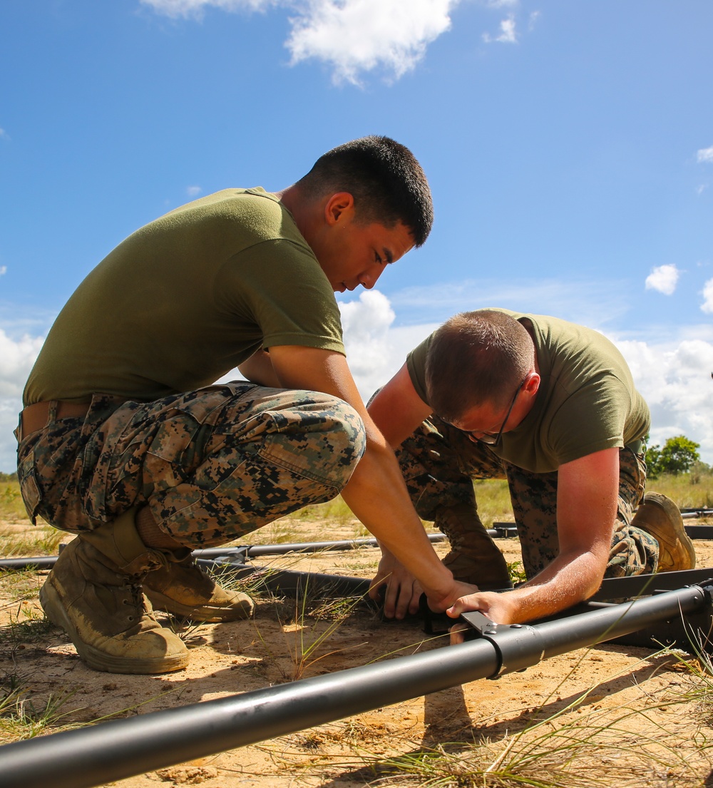 Engineer detachment with SPMAGTF-SC sets up command operations center
