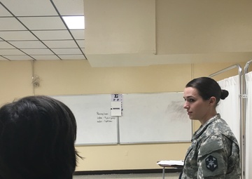 Army Reserve Soldier sees patient during Operation Lone Star