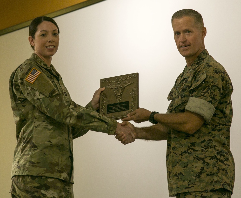 MARSOC veterinarian receives Army Veterinary Corps Exceptional Officer Service Award