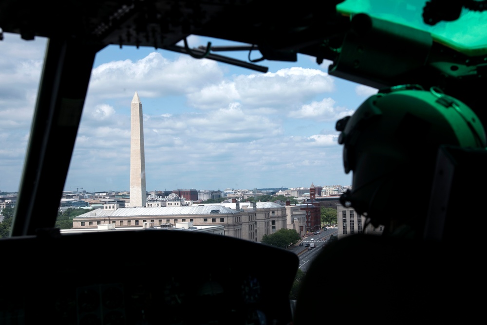 Flying over DC