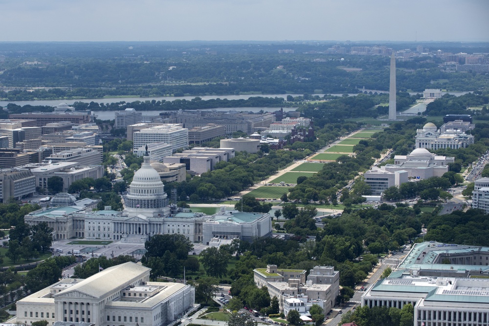 Flying over DC