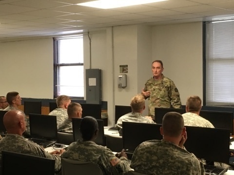 TRADOC senior NCO meets with 80th Training Command students attending leadership courses