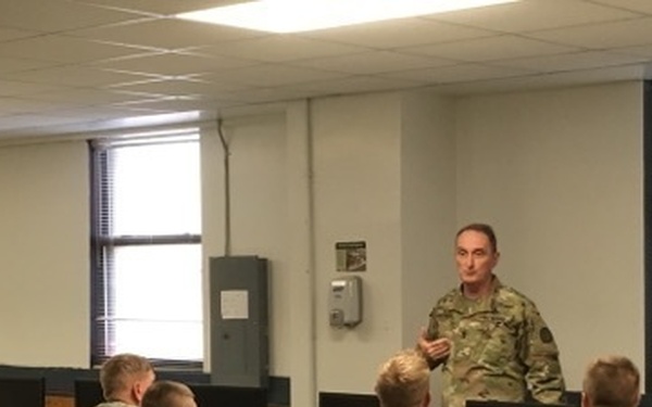 TRADOC senior NCO meets with 80th Training Command students attending leadership courses