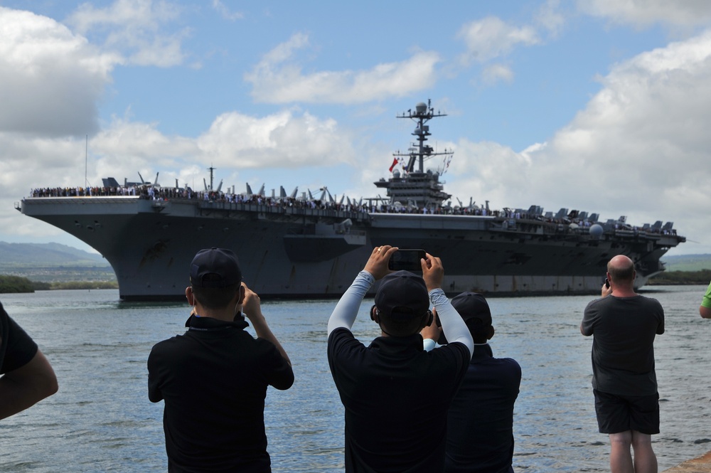 Nimitz-Class Aircraft Carrier USS John C. Stennis Departs Joint Base Pearl Harbor-Hickam Following the Conclusion of RIMPAC 2016
