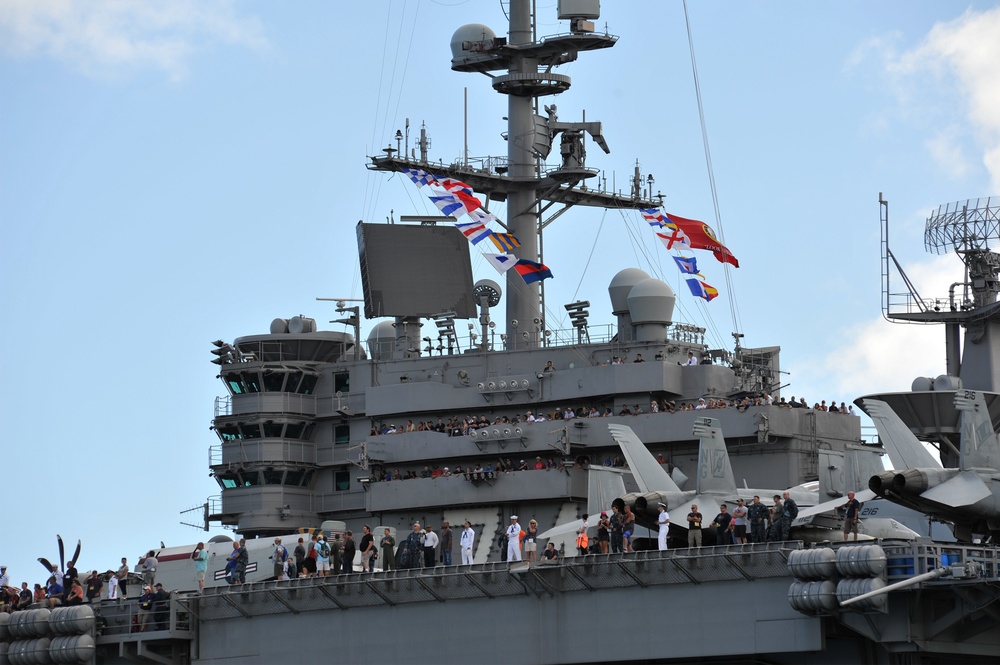Nimitz-Class Aircraft Carrier USS John C. Stennis Departs Joint Base Pearl Harbor-Hickam Following the Conclusion of RIMPAC 2016