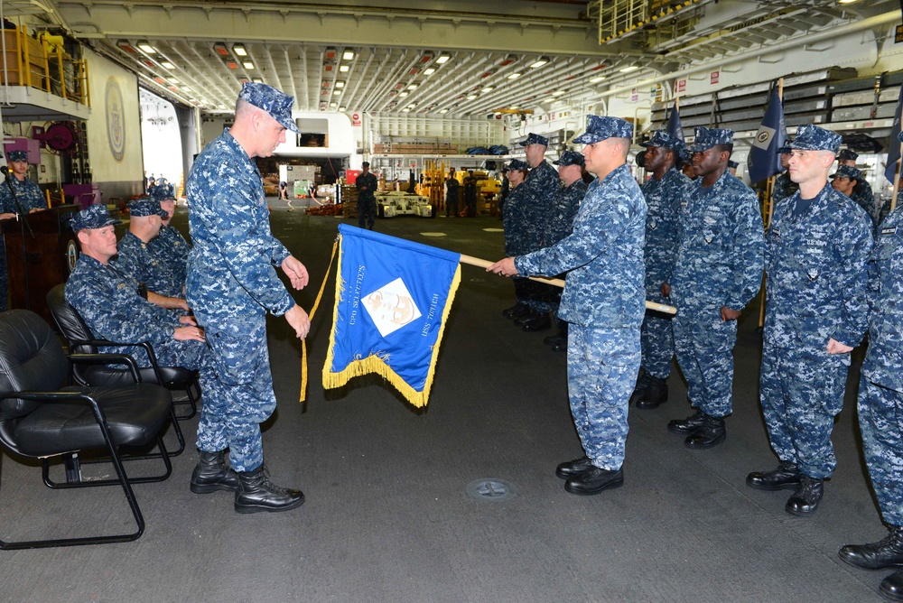 USS Bataan (LHD 5) chief petty officer selects commission CPO 365 training ship, USS Tomich.